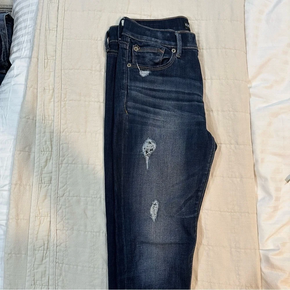 Express Dark Wash Distressed Legging